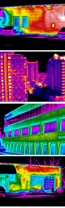 IR scans of commercial building exteriors for moisture problems
